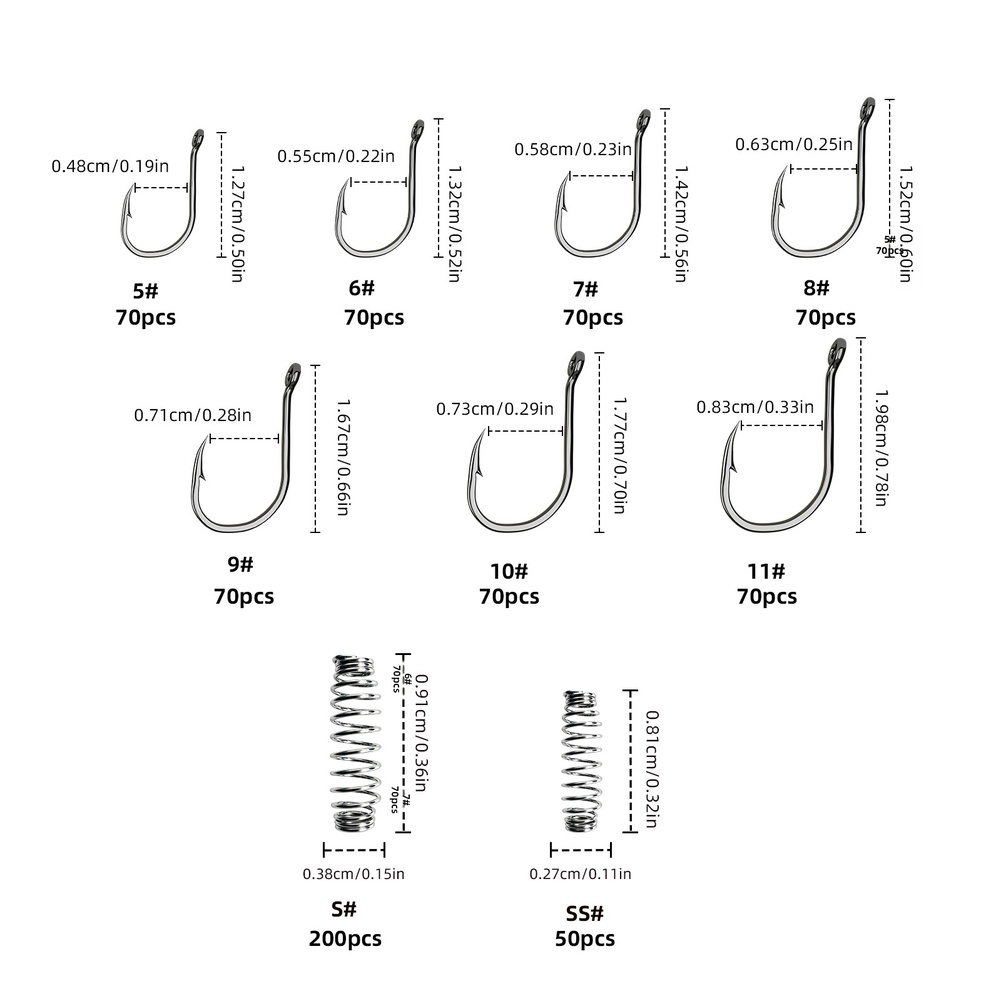 Saltwater Fishing Hook - Spring Fishing Hooks 730PCS Assortment with