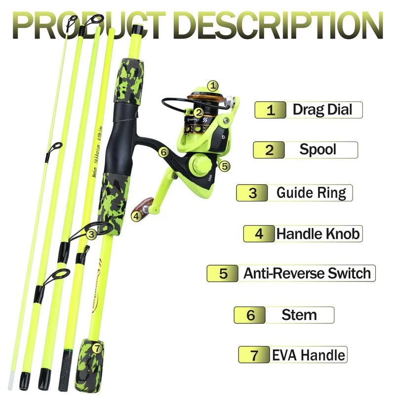 Sougayilang Portable 5 Section - đánh giá và giá Fishing Equipment For Kids