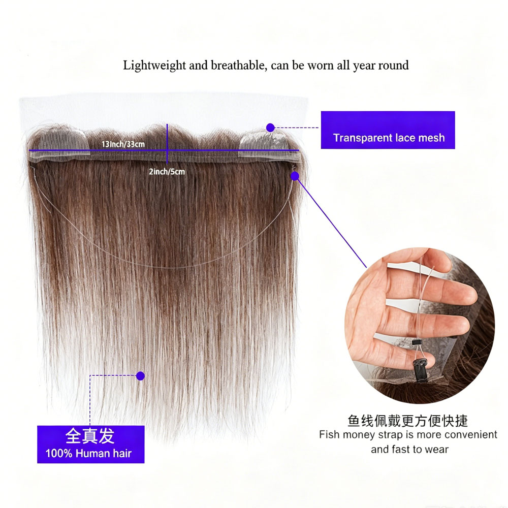 100% Human Hair Hairline Toppe - đánh giá và giá Fishing Line